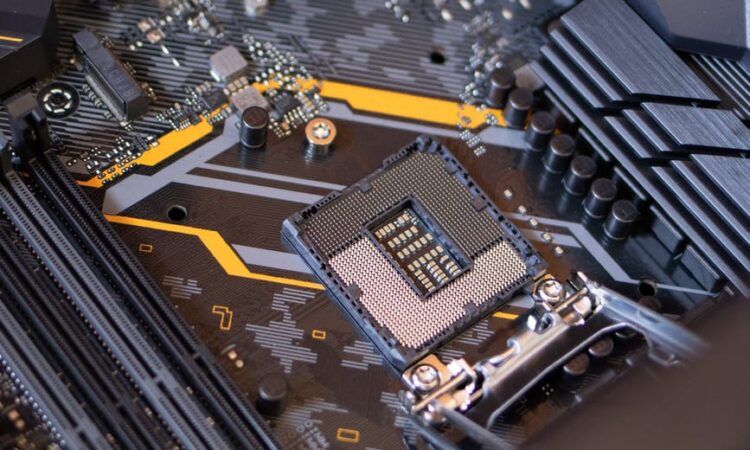 black and gray motherboard